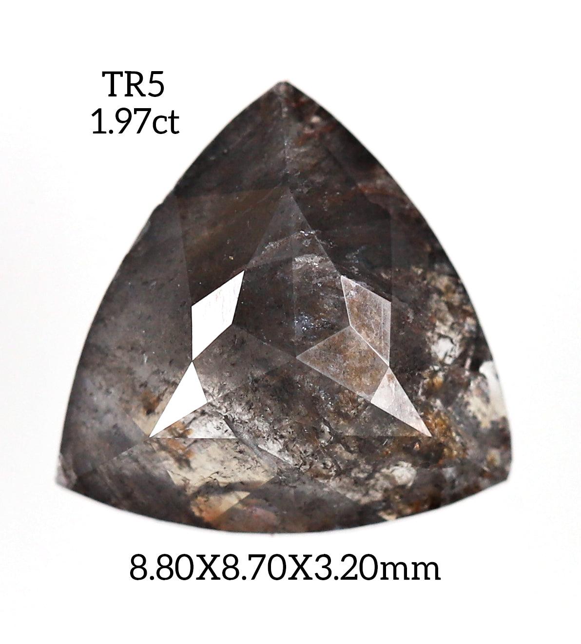 TR5 - Salt and pepper trillion diamond - Rubysta