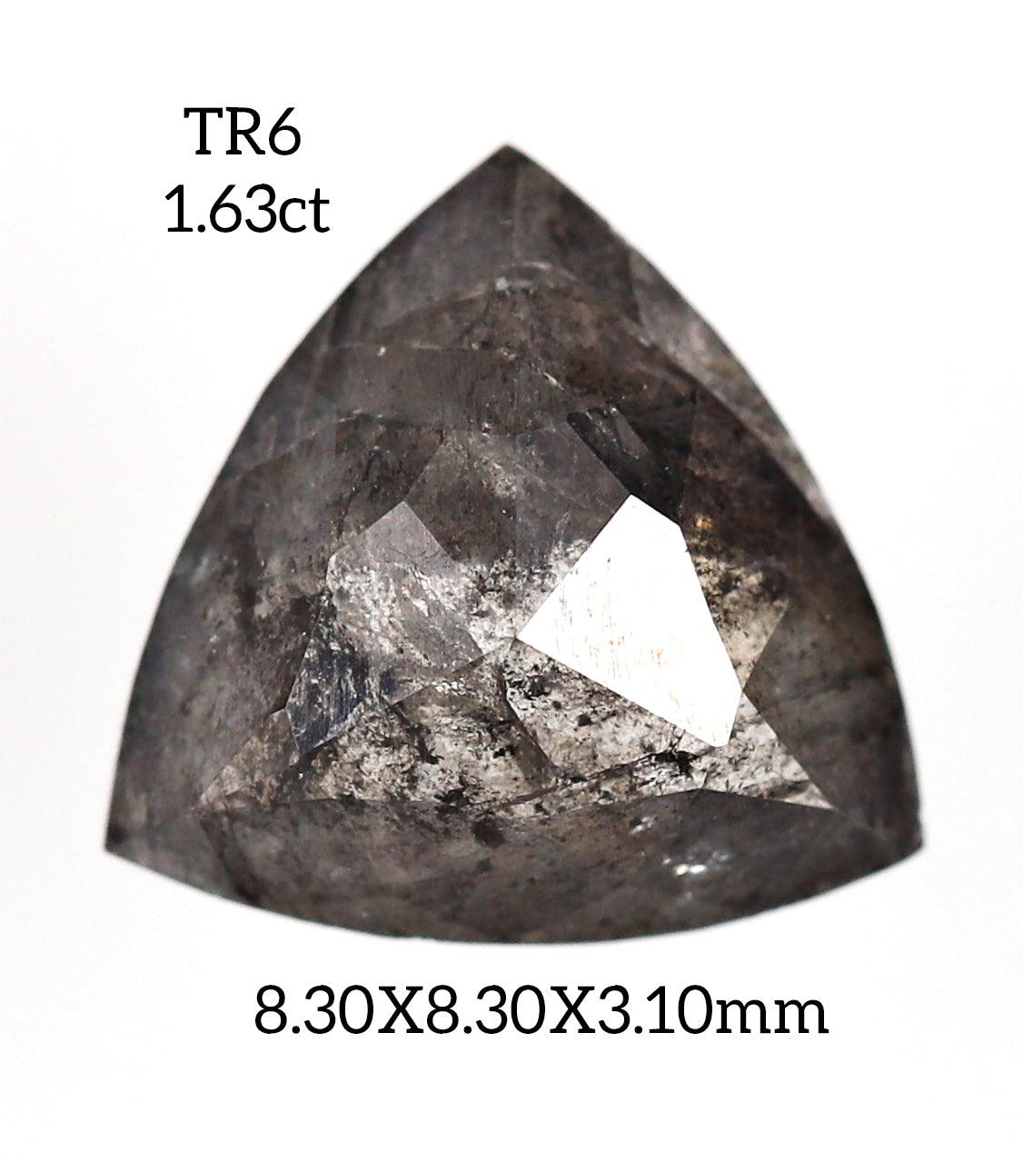 TR6 - Salt and pepper trillion diamond - Rubysta