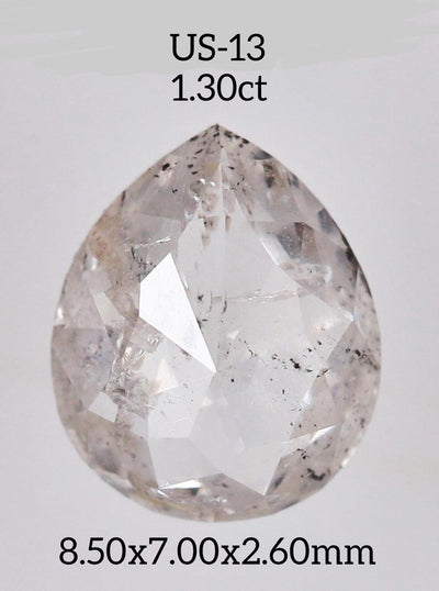 salt and pepper Pear diamond ring