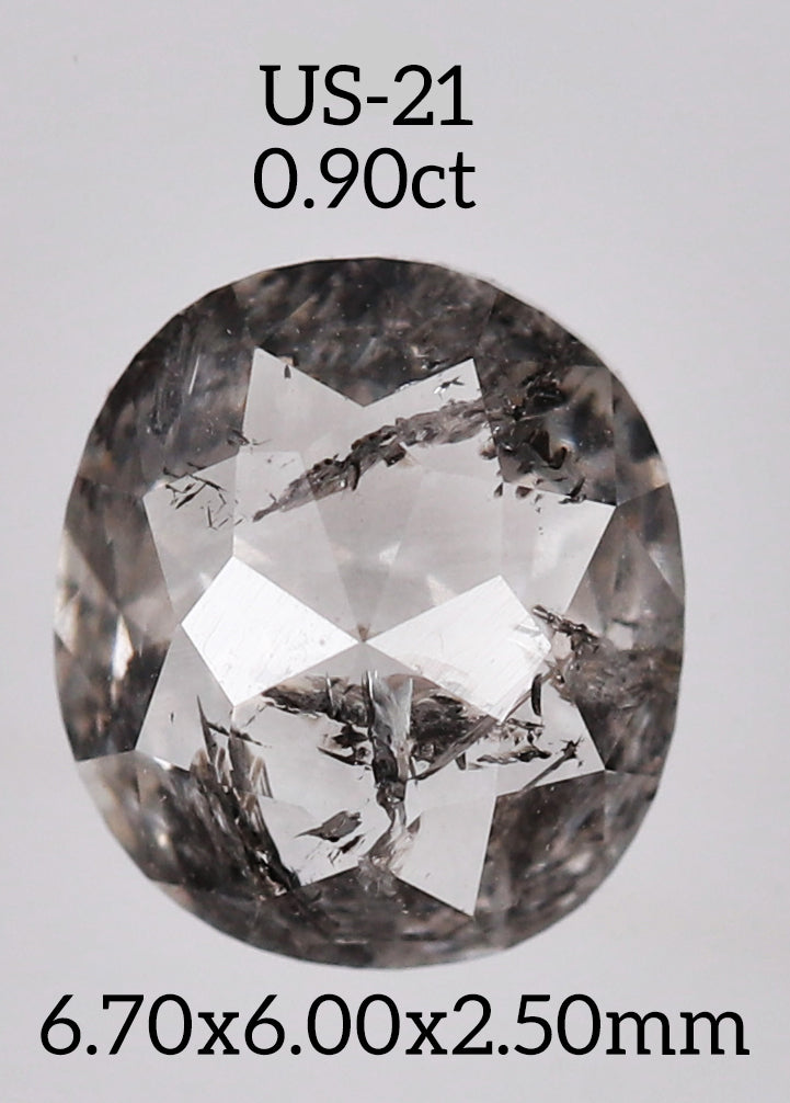 US21 - Salt and pepper oval diamond