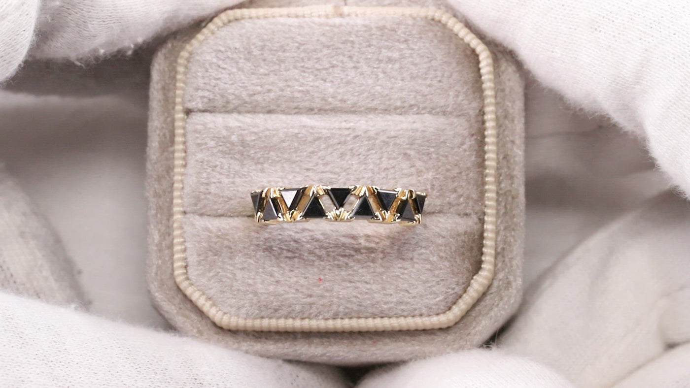 Black diamond Ring | Engagement Ring | Kite Diamond Ring