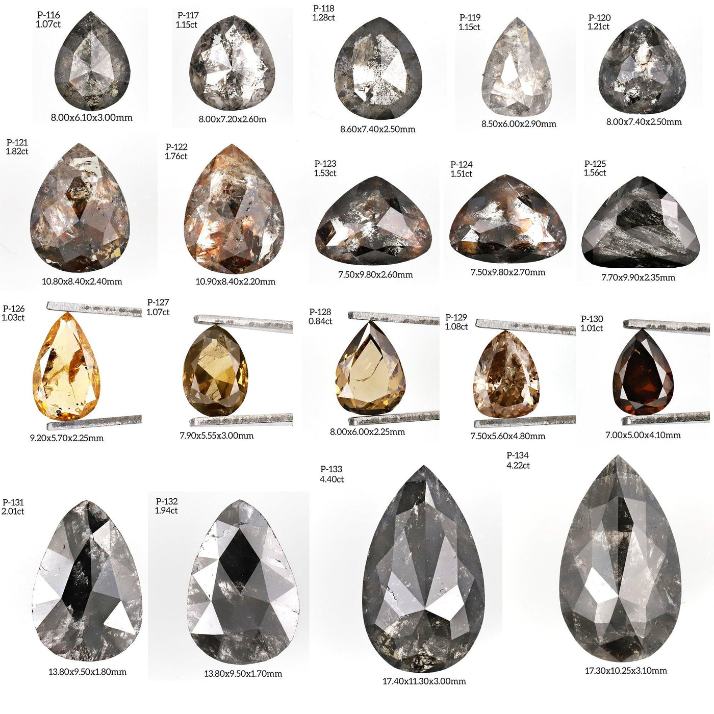 P44 - Salt and pepper pear diamond