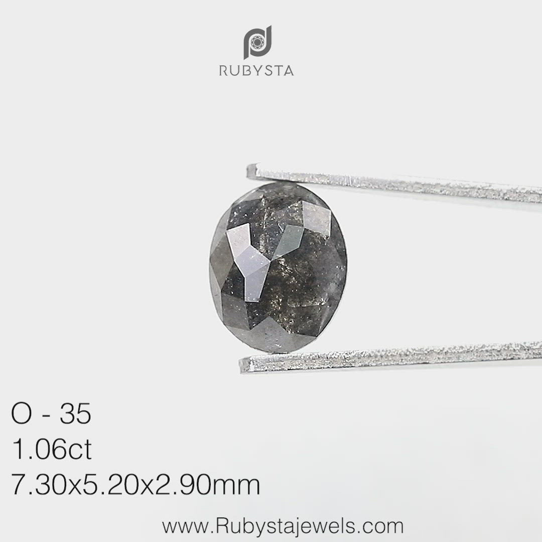 O34 - Salt and pepper oval diamond
