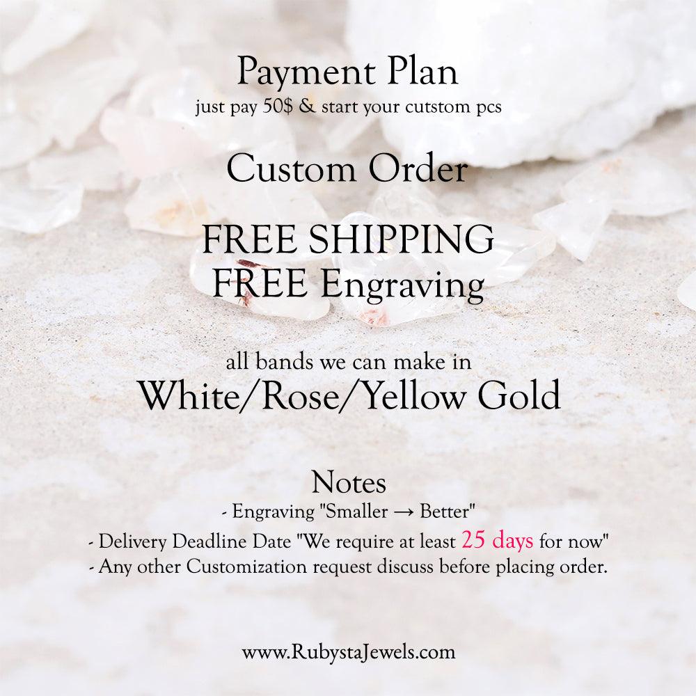 Salt and Pepper diamond Ring | Salt and pepper Ring | Baguette Diamond Ring - Rubysta