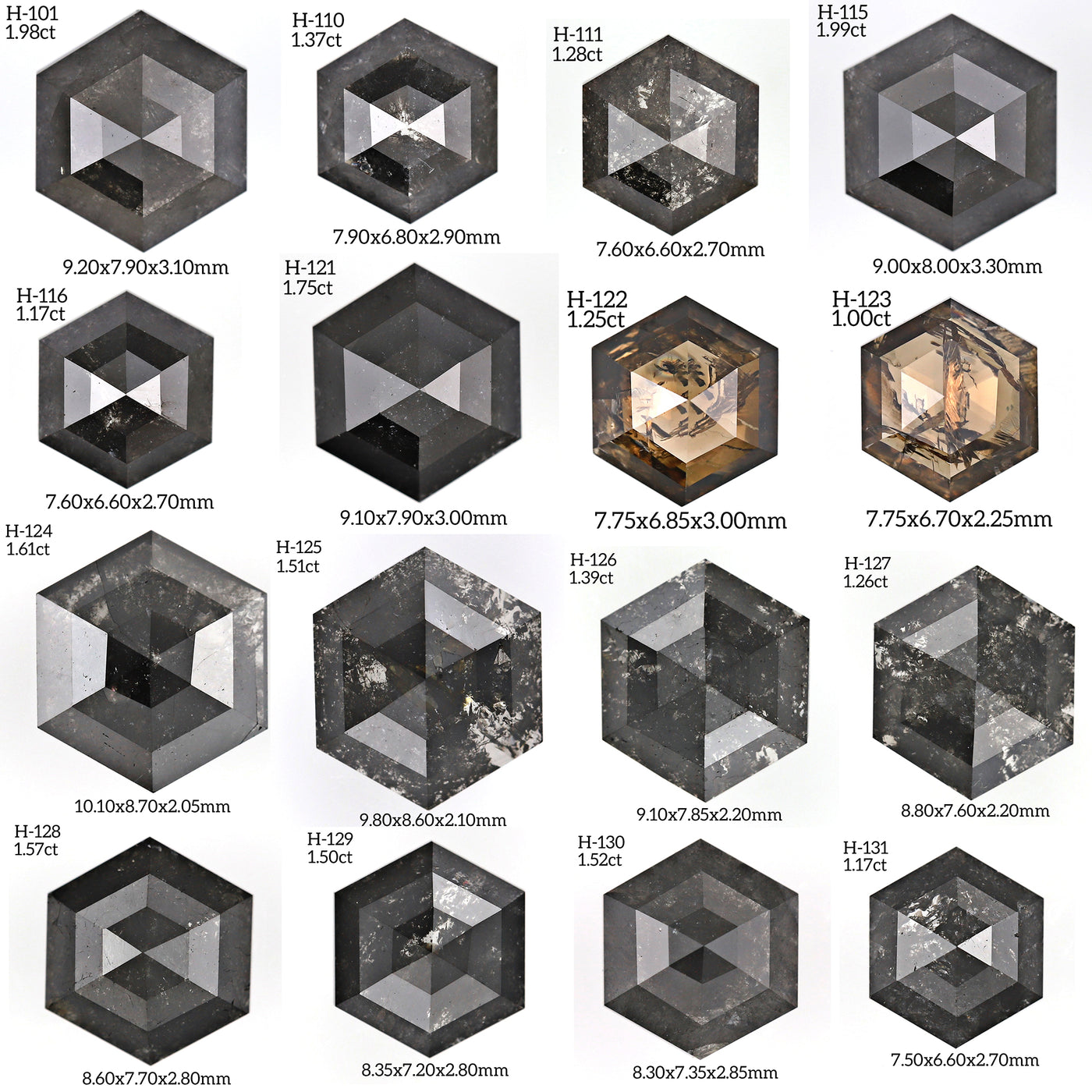 H240 - Salt and pepper hexagon diamond