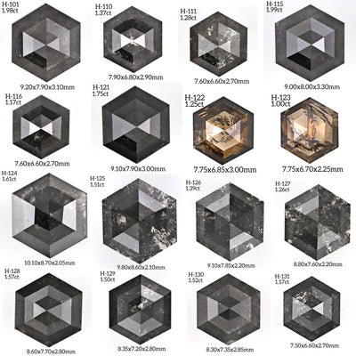 H124 - Salt and pepper hexagon diamond