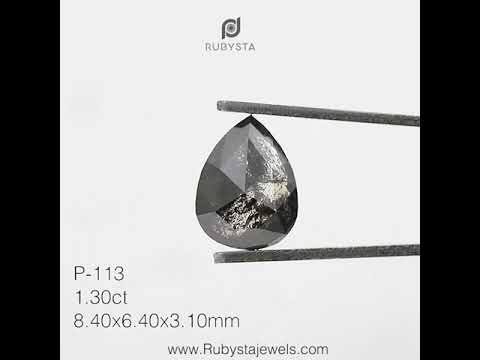 P113 - Salt and pepper pear diamond