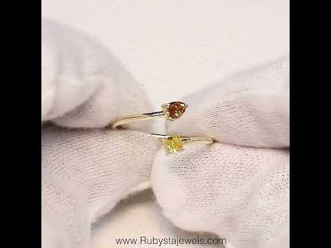 Unique Natural Color Diamond Engagement Ring | Pear Diamonds | Diamond Ring | Fancy Diamond Ring