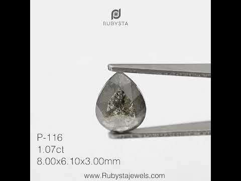 P116 - Salt and pepper pear diamond