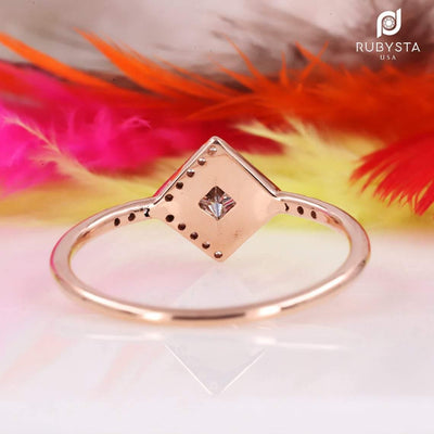 Square diamond Ring | Princess Diamond Ring | White Diamond Ring - Rubysta