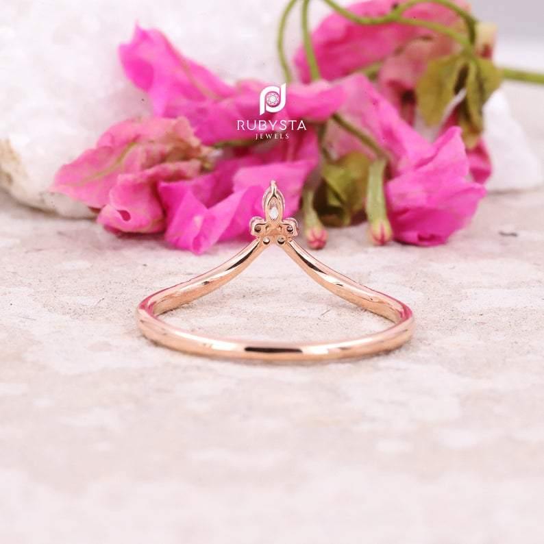 Stacking Ring | Stackable Ring | Marquise Diamond Stacking Ring - Rubysta