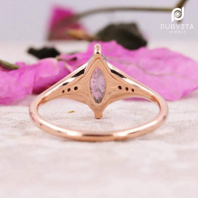 Salt and Pepper Diamond Ring | Engagement Ring | Marquise Diamond Ring - Rubysta