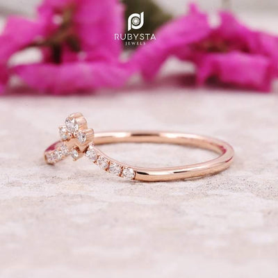 Stacking Ring | Stackable Ring | Round Diamond Stacking Ring | Natural Diamond Ring - Rubysta