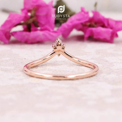 Stacking Ring | Stackable Ring | Round Diamond Stacking Ring | Natural Diamond Ring - Rubysta