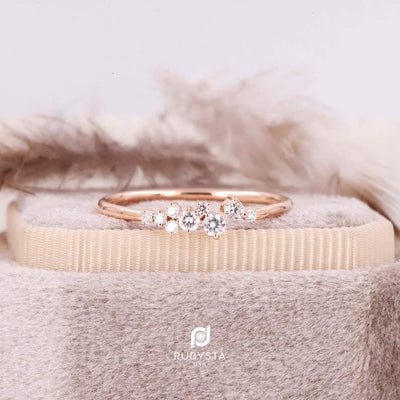 Round Brilliant Cut diamond Ring | Brilliant Cut Ring | Stacking Ring - Rubysta