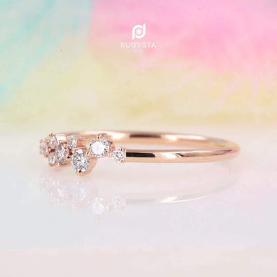Round Brilliant Cut diamond Ring | Brilliant Cut Ring | Stacking Ring - Rubysta