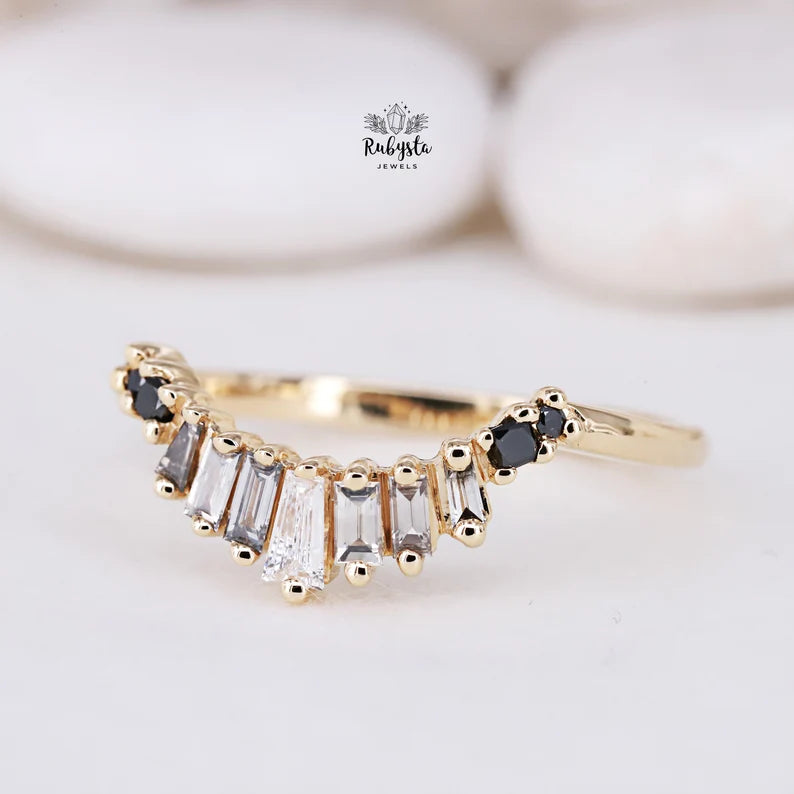 Baguette Diamond Ring | Baguette Engagement Ring | Diamond Ring | Black Diamond