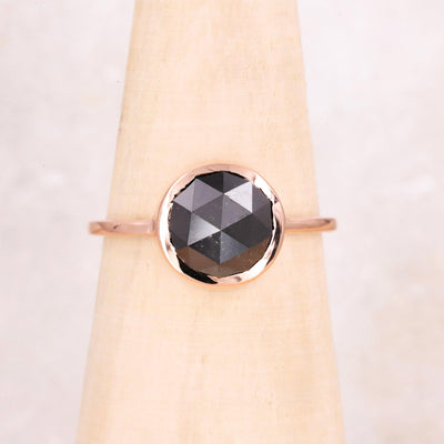 Black Diamond Ring | Engagement Ring | Round Diamond Ring - Rubysta