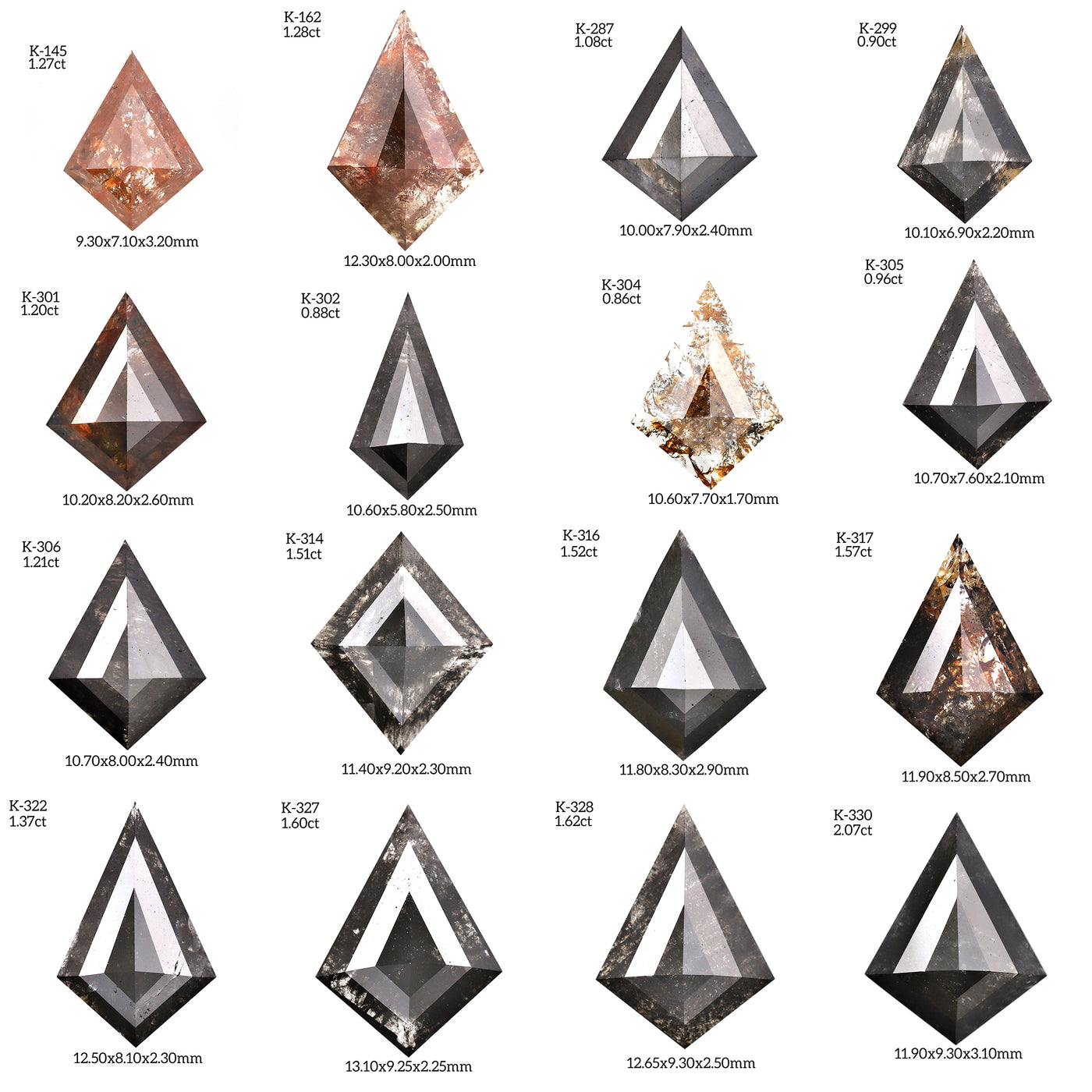 K371 - Salt and pepper kite diamond