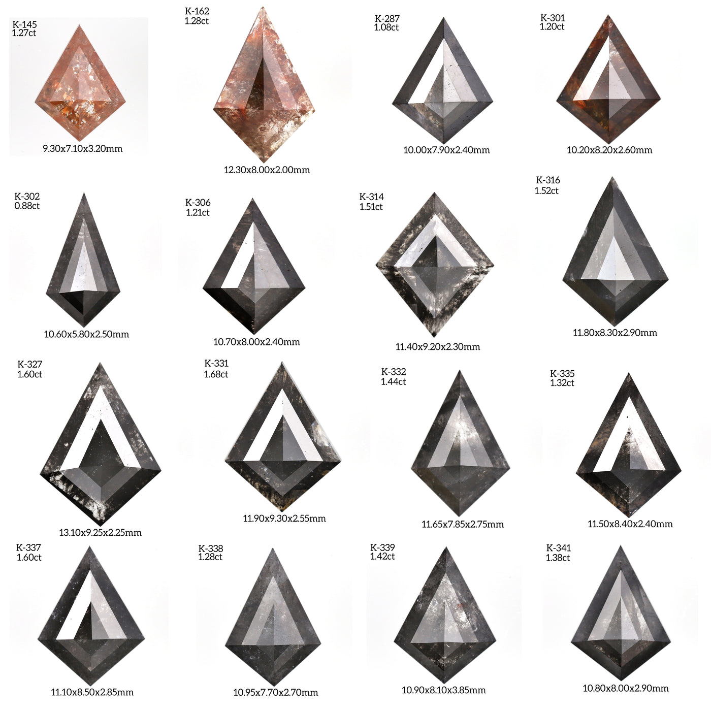 K383 - Salt and pepper kite diamond