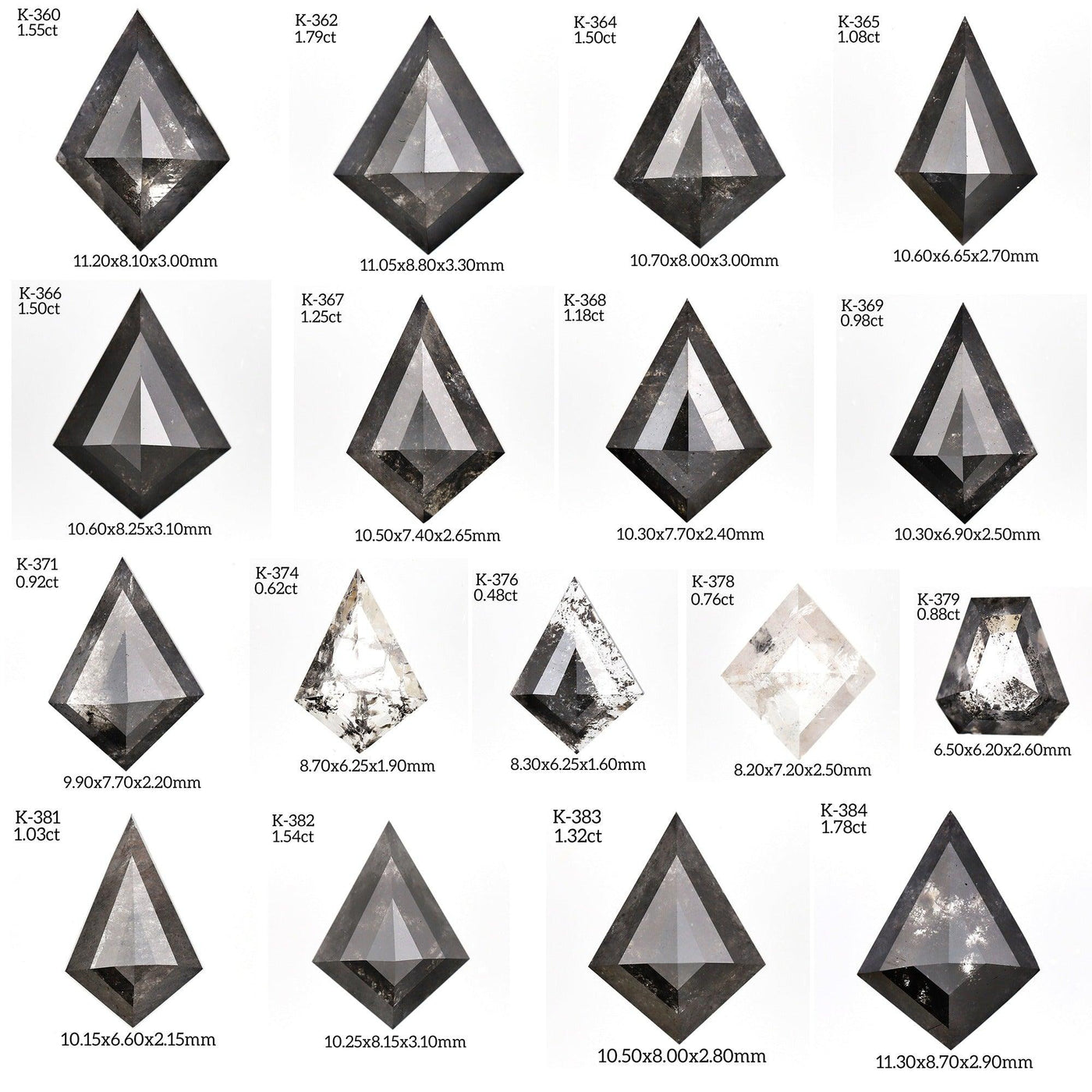 K391 - Salt and pepper kite diamond