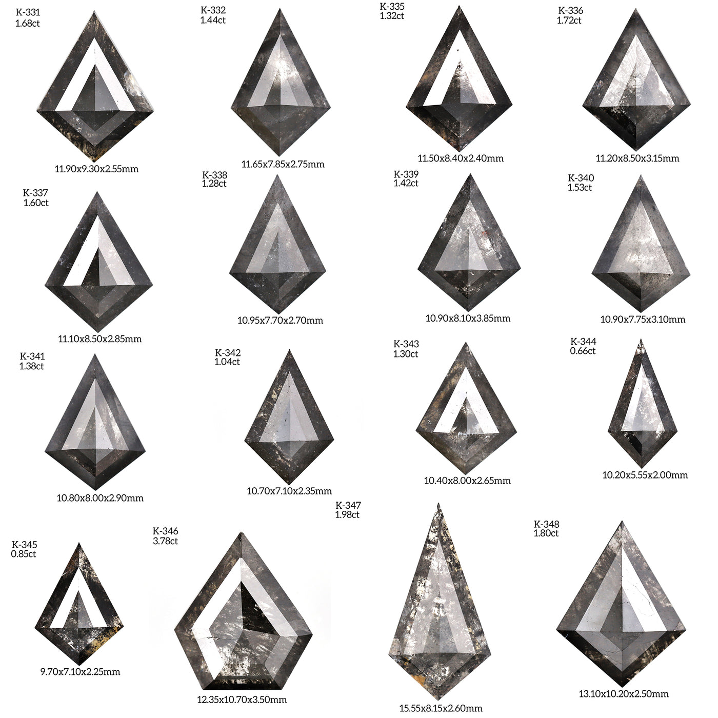 K338 - Salt and pepper kite diamond