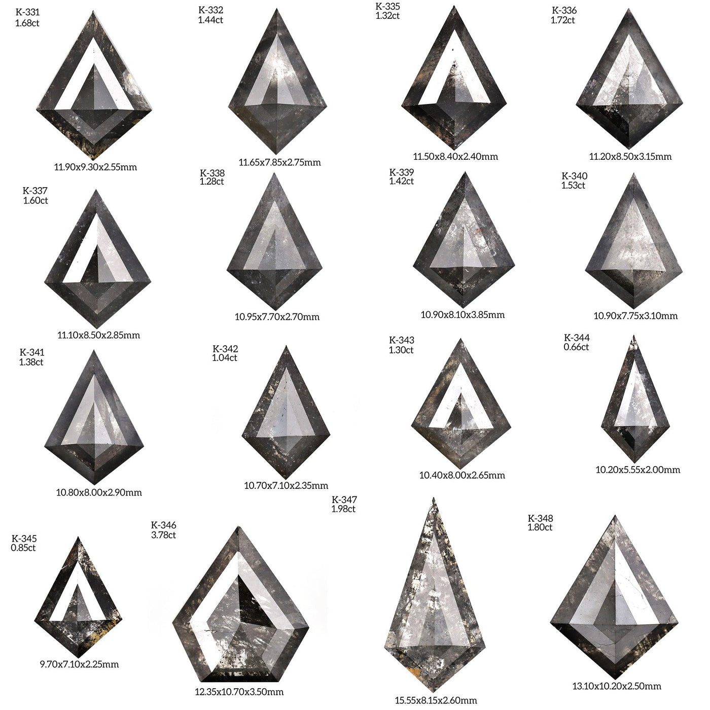 K349 - Salt and pepper kite diamond