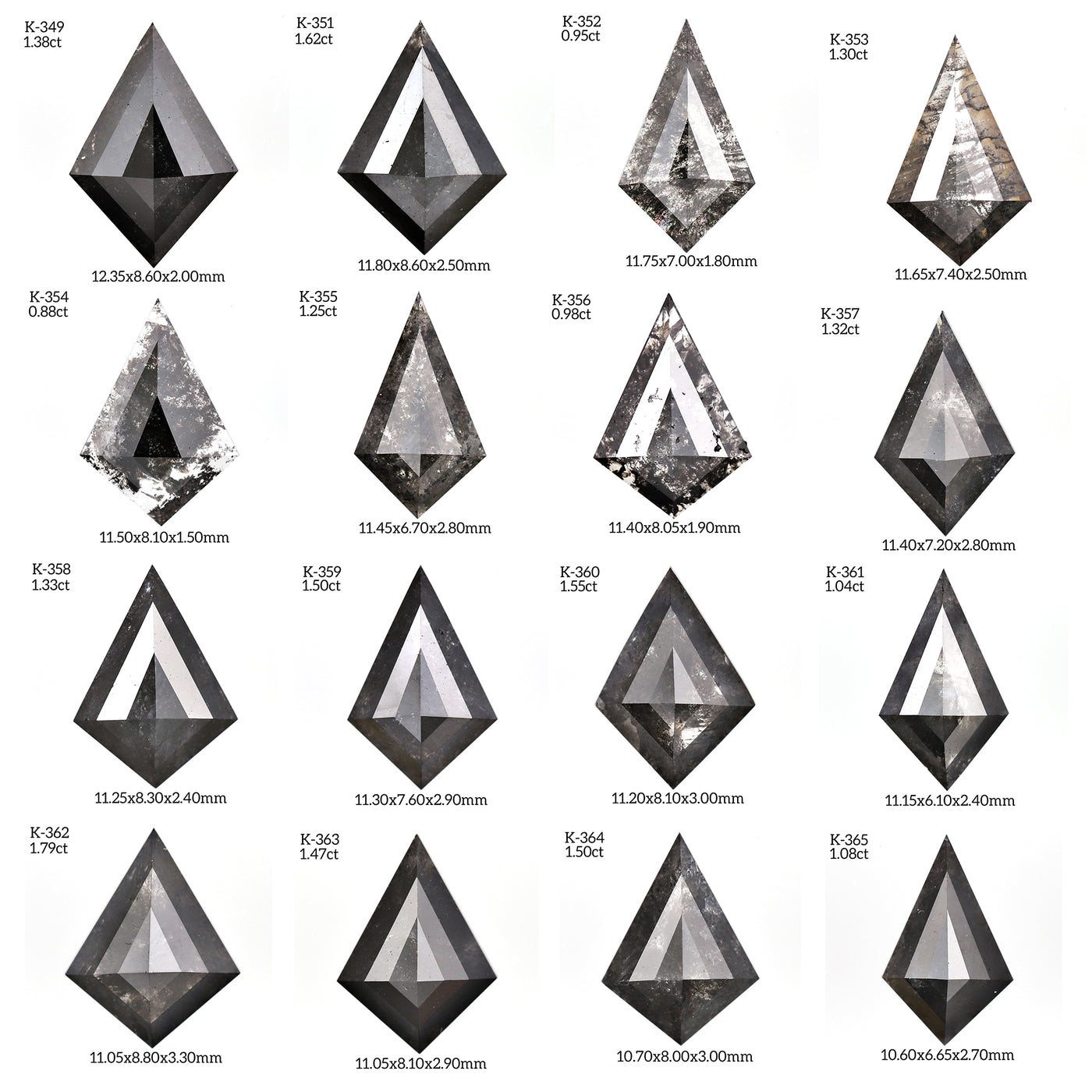 K349 - Salt and pepper kite diamond