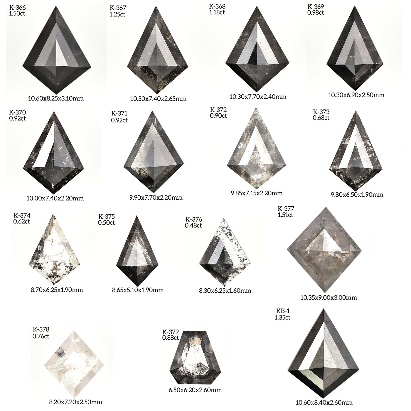 K341 - Salt and pepper kite diamond