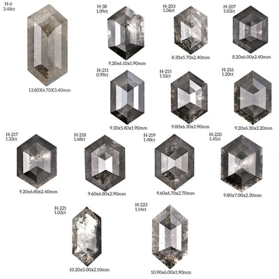 H116 - Salt and pepper hexagon diamond