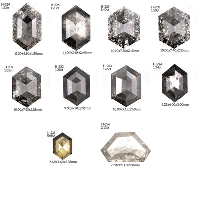 H235 - Salt and pepper hexagon diamond - Rubysta