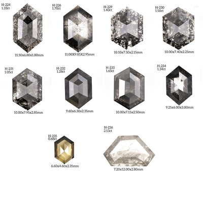 H235 - Salt and pepper hexagon diamond