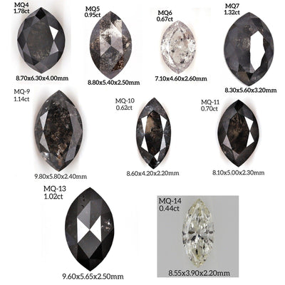 Salt and Pepper Diamond Ring | Engagement Ring | Marquise Diamond Ring