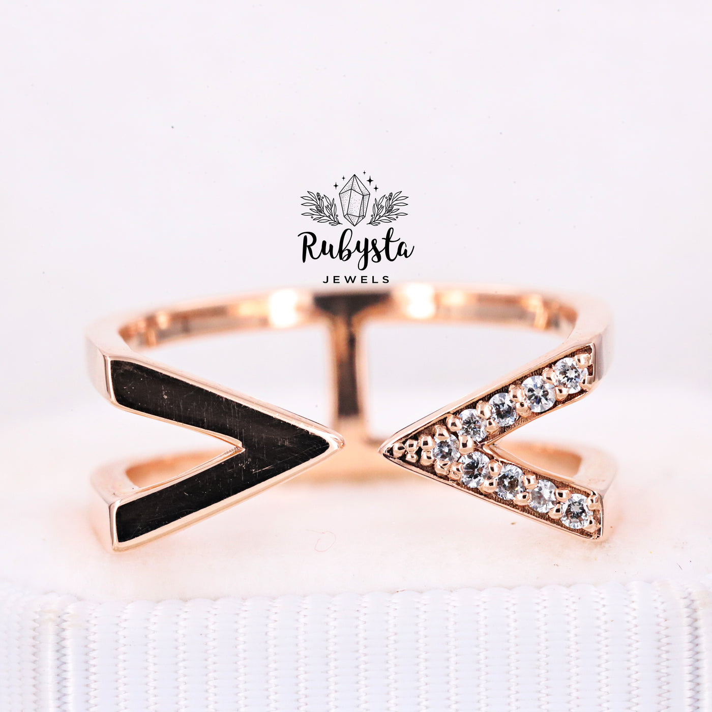 Triangle Ring | Solid Gold Ring | V Ring-Gold | V shape ring