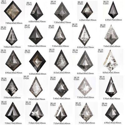 Salt and Pepper Kite Diamond ring | Kite Stackable Ring | Stacking Kite diamond band